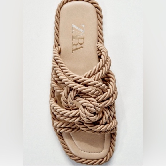 Zara Tan Rope Sandals - Picture 2 of 11